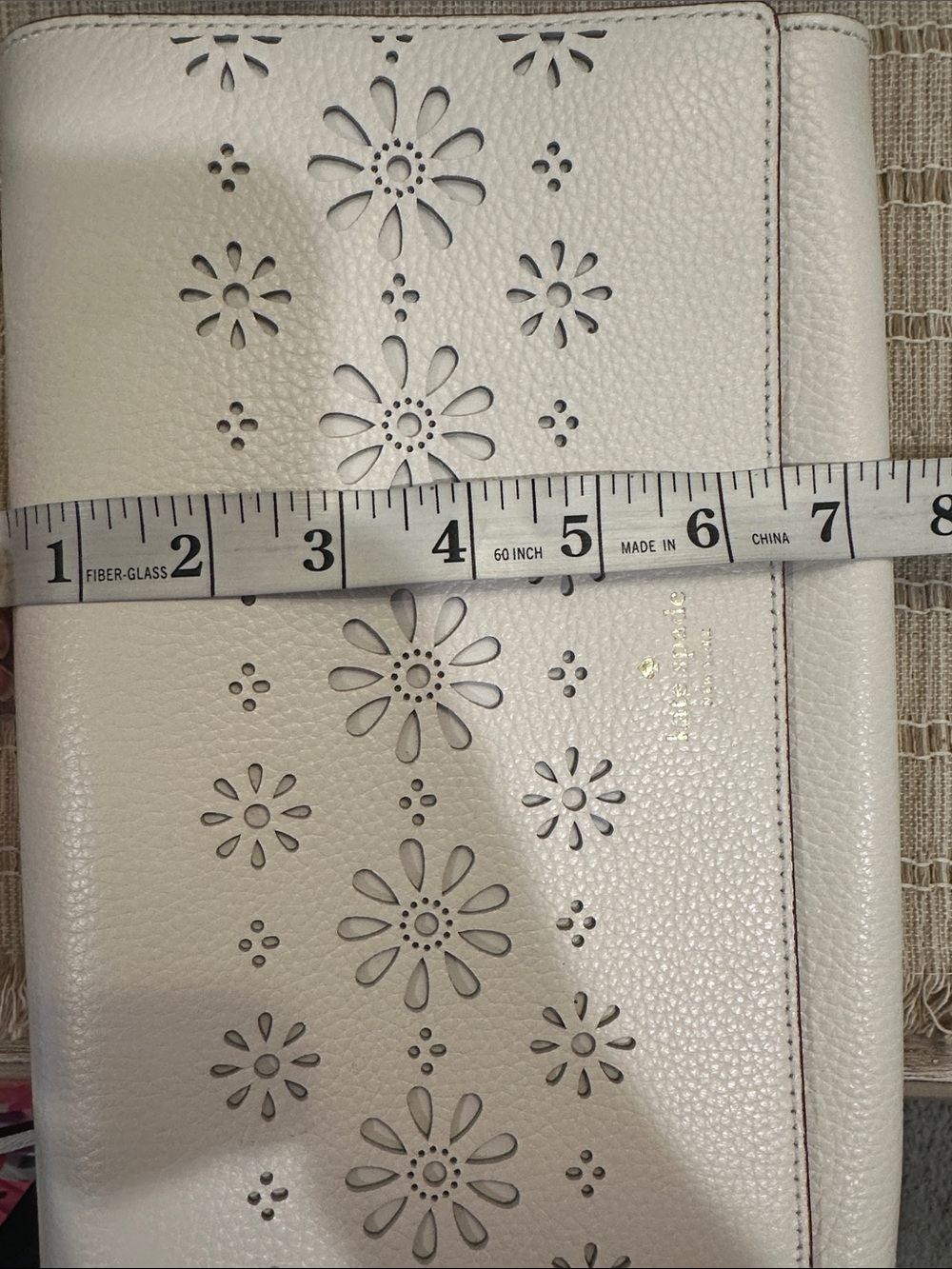 kate spade cream floral perforated leather crossbody bag - Picture 6 of 6